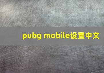 pubg mobile设置中文